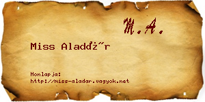 Miss Aladár névjegykártya